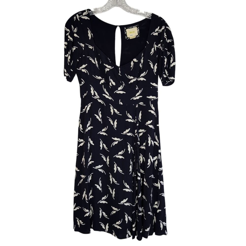 Anthropologie Maeve Fern Ruched Butterfly Dress Size 2 Feminine Beach Party
